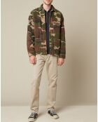 Veste en Velours côtelé Sherpa camo print marron/kaki/beige