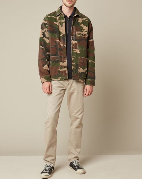 Veste en Velours côtelé Sherpa camo print marron/kaki/beige