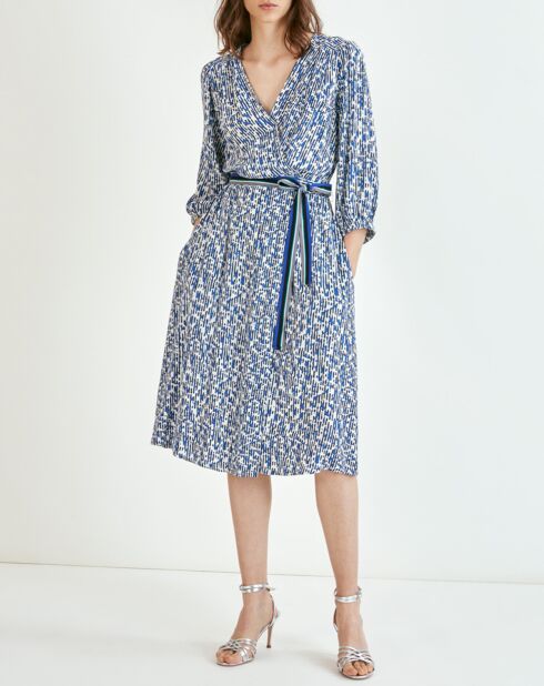 Robe Carmela imprimée bleu roi