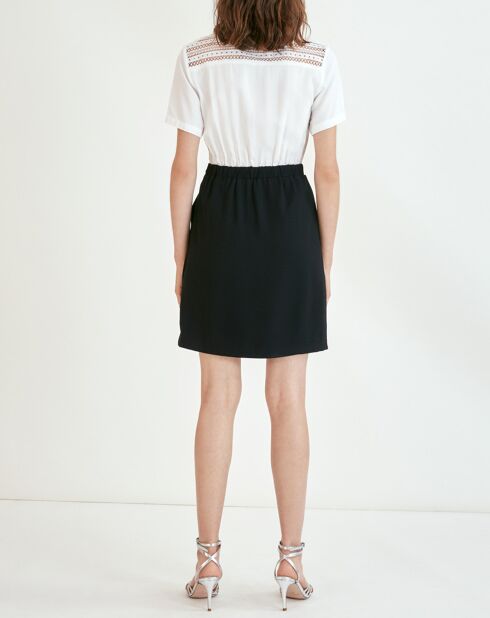 Weißes/schwarzes Cristal Kleid