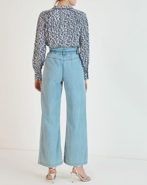 Chemise Livia imprimée bleu roi