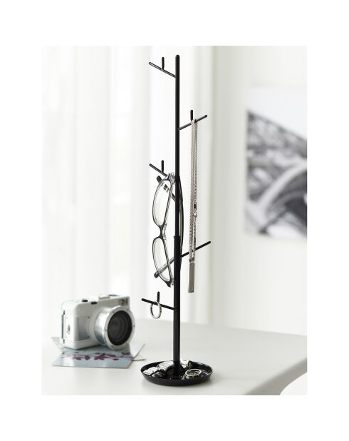 Support d'accessoire en forme d'arbre noir - 10.5x9x33/40 cm