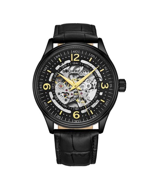 Montre Homme Automatique Symphony en Cuir noire