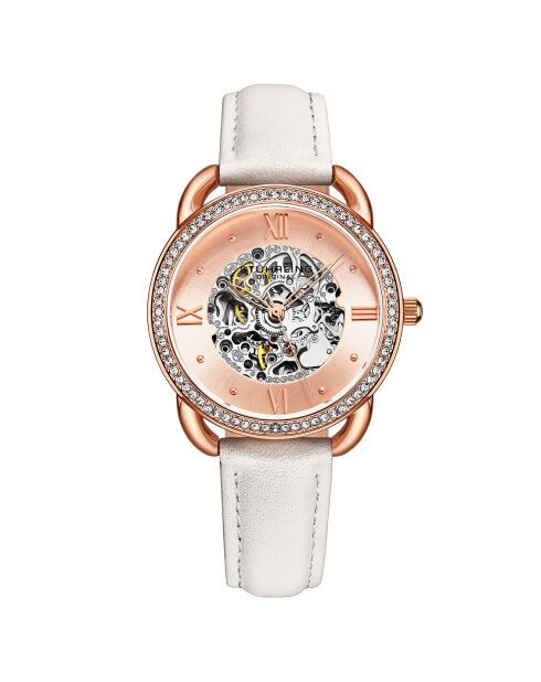 Montre Femme en Cuir Automatique Symphony blanche