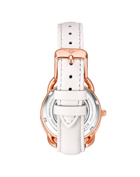 Montre Femme en Cuir Automatique Symphony blanche