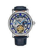 Montre Homme en Cuir Automatique Symphony bleue