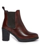 Chelsea Boots en Cuir Matte marron - Talon 8.5 cm