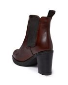 Chelsea Boots en Cuir Matte marron - Talon 8.5 cm