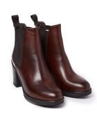 Chelsea Boots en Cuir Matte marron - Talon 8.5 cm