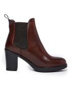 Chelsea Boots en Cuir Matte marron - Talon 8.5 cm