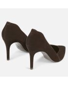 Escarpins en Velours de Cuir Avemini noirs - Talon 8 cm