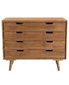 Commode scandinave bois 4 tiroirs sapin andy bois - 80x40x66.5 cm