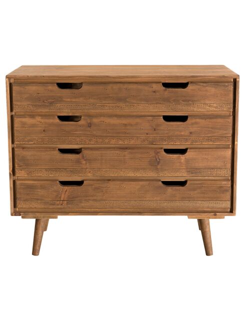 Commode scandinave bois 4 tiroirs sapin andy bois - 80x40x66.5 cm