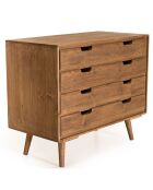 Commode scandinave bois 4 tiroirs sapin andy bois - 80x40x66.5 cm