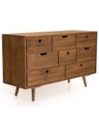 Commode scandinave bois 8 tiroirs sapin andy bois - 120x40x71.5 cm