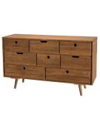 Commode scandinave bois 8 tiroirs sapin andy bois - 120x40x71.5 cm