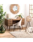 Bureau scandinave bois 6 tiroirs sapin andy bois - 128x57x77 cm