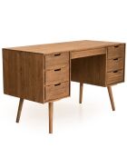 Bureau scandinave bois 6 tiroirs sapin andy bois - 128x57x77 cm