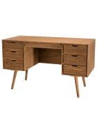 Bureau scandinave bois 6 tiroirs sapin andy bois - 128x57x77 cm