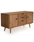 Buffet scandinave bois 2 portes 3 tiroirs sapin andy bois - 110x40x57.5 cm