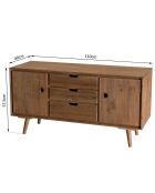 Buffet scandinave bois 2 portes 3 tiroirs sapin andy bois - 110x40x57.5 cm