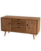 Buffet scandinave bois 2 portes 3 tiroirs sapin andy bois - 110x40x57.5 cm