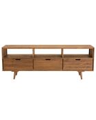 Meuble tv scandinave bois 3 tiroirs 3 niches sapin andy bois - 165x40x60 cm