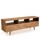 Meuble tv scandinave bois 3 tiroirs 3 niches sapin andy bois - 165x40x60 cm