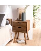 Chevet scandinave bois 2 tiroirs sapin andy bois - 40x40x60 cm