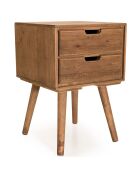 Chevet scandinave bois 2 tiroirs sapin andy bois - 40x40x60 cm