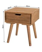 Chevet scandinave bois 1 tiroir sapin andy bois - 40x40x48 cm