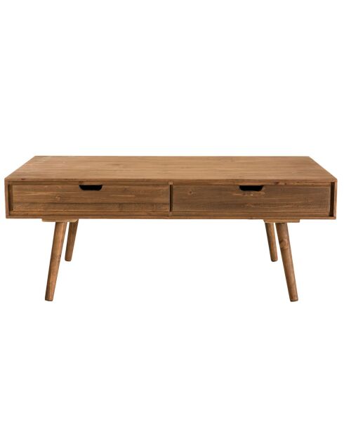 Table basse scandinave bois 4 tiroirs sapin andy bois - 120x70x47 cm