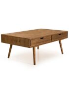 Table basse scandinave bois 4 tiroirs sapin andy bois - 120x70x47 cm