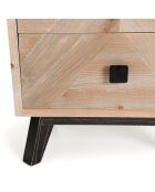 Chevet scandinave 2 tiroirs mandy bois - 48x36x54 cm