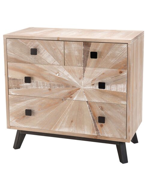 Commode scandinave 4 tiroirs mandy bois - 80x40x77 cm