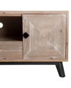 Meuble tv scandinave 2 portes 1 tiroir 1 niche mandy bois - 131x45x57.5 cm