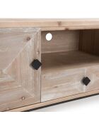 Meuble tv scandinave 2 portes 1 tiroir 1 niche mandy bois - 131x45x57.5 cm