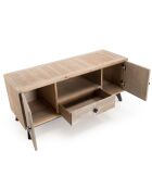 Meuble tv scandinave 2 portes 1 tiroir 1 niche mandy bois - 131x45x57.5 cm