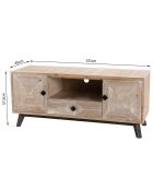 Meuble tv scandinave 2 portes 1 tiroir 1 niche mandy bois - 131x45x57.5 cm