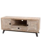 Meuble tv scandinave 2 portes 1 tiroir 1 niche mandy bois - 131x45x57.5 cm