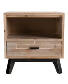 Chevet scandinave 1 tiroir 1 niche mandy bois - 52x38x55 cm