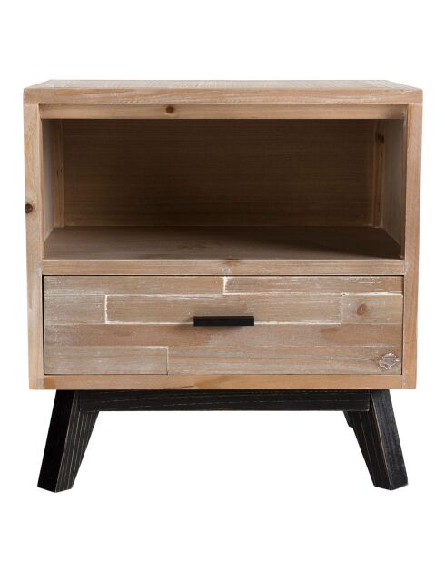 Chevet scandinave 1 tiroir 1 niche mandy bois - 52x38x55 cm