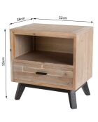 Chevet scandinave 1 tiroir 1 niche mandy bois - 52x38x55 cm