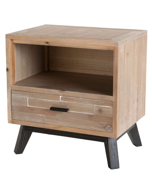 Chevet scandinave 1 tiroir 1 niche mandy bois - 52x38x55 cm