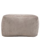 Pouf carré tissu velours cotelé agathe gris perle - 57x57x34 cm