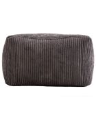 Pouf carré tissu velours cotelé agathe gris anthracite - 57x57x34 cm