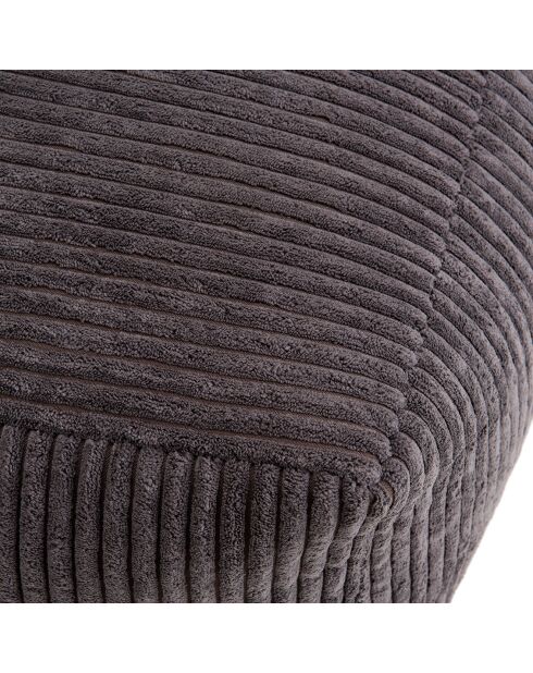 Pouf carré tissu velours cotelé agathe gris anthracite - 57x57x34 cm