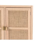 Buffet 2 portes toile de jute aline bois/dorée - 70x30x74.5 cm