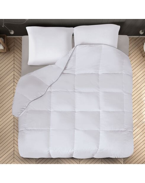 Couette + 1 oreiller plume d'oie anti-acariens colibri blanc - 140x200 cm