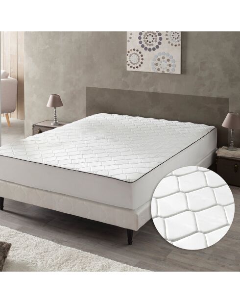 Surmatelas/drap-housse  2-en-1 mémoire de forme colibri blanc - 80x200 cm